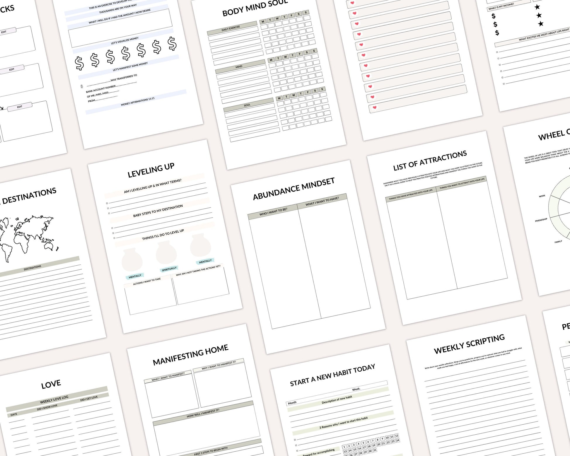 Gratitude & Manifestation Planner. Printable.