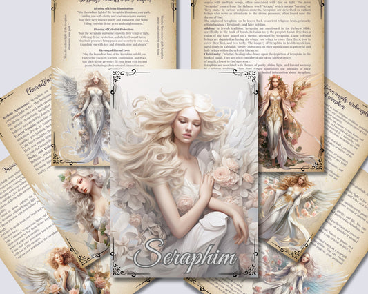 Seraphim. Beautiful pages for your Grimoire or Book Of Shadows. Printable