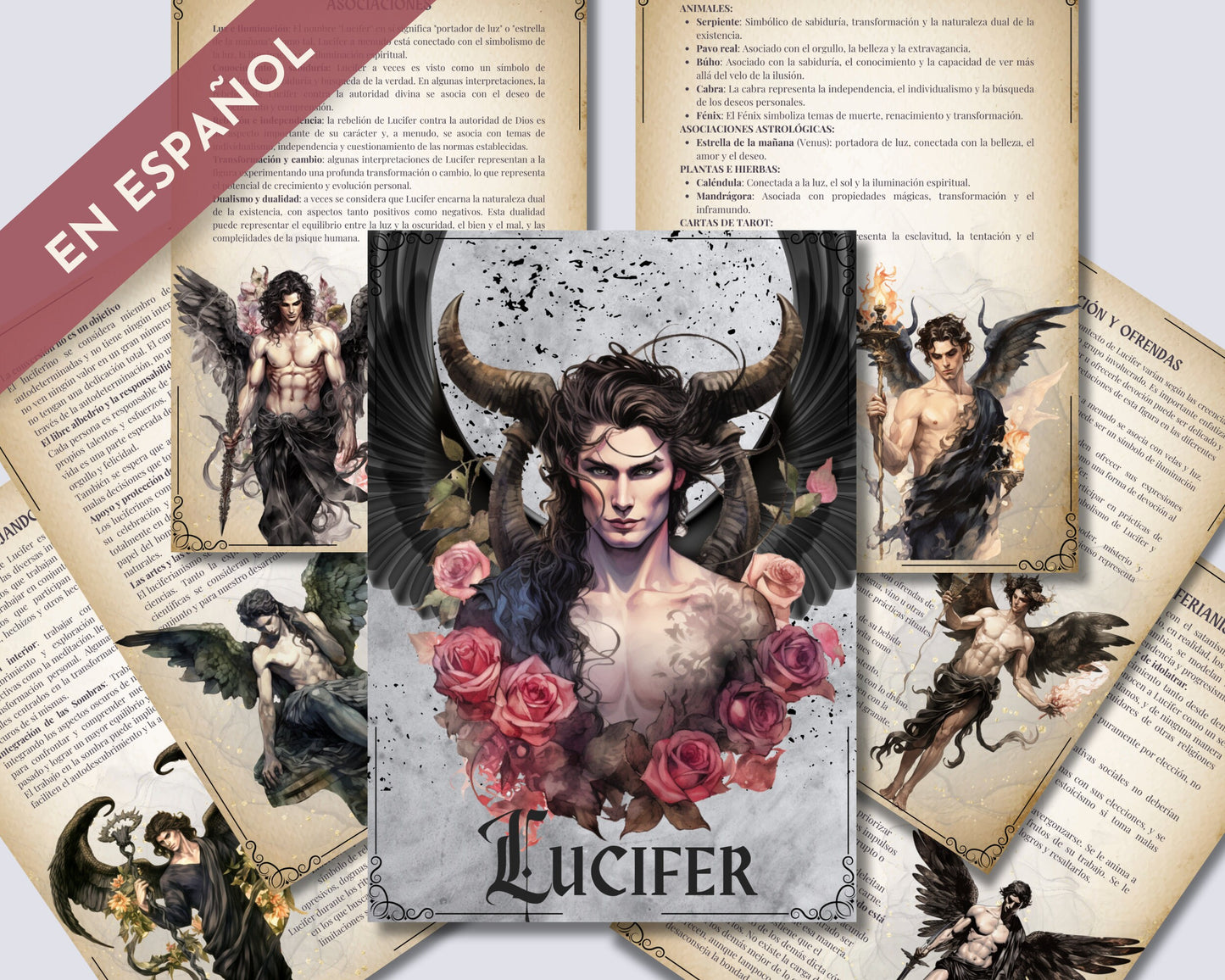 LUCIFER. EN ESPAÑOL. Hermosas páginas de Grimorio para trabajar con Lucifer. Descarga instantánea.