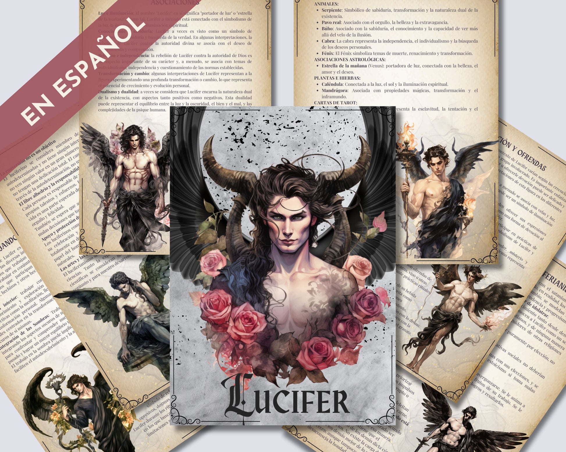 LUCIFER. EN ESPAÑOL. Hermosas páginas de Grimorio para trabajar con Lucifer. Descarga instantánea.