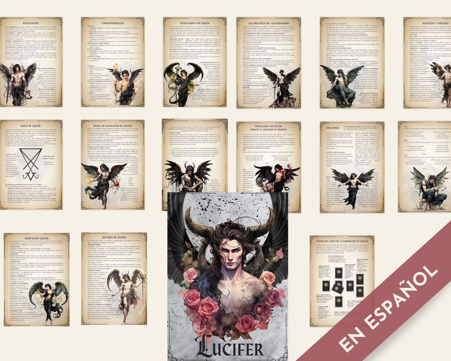 LUCIFER. EN ESPAÑOL. Hermosas páginas de Grimorio para trabajar con Lucifer. Descarga instantánea.