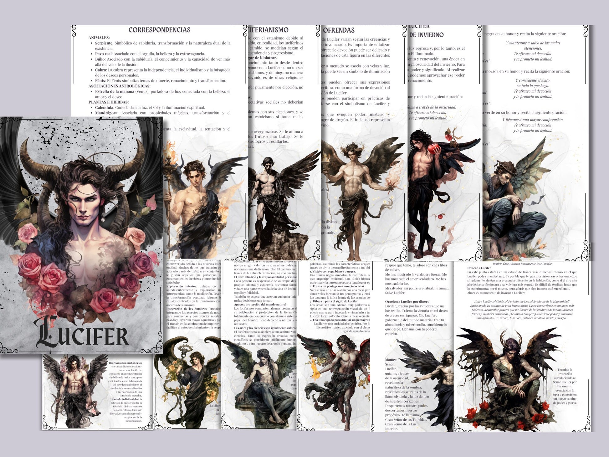 LUCIFER. EN ESPAÑOL. Hermosas páginas de Grimorio para trabajar con Lucifer. Descarga instantánea.