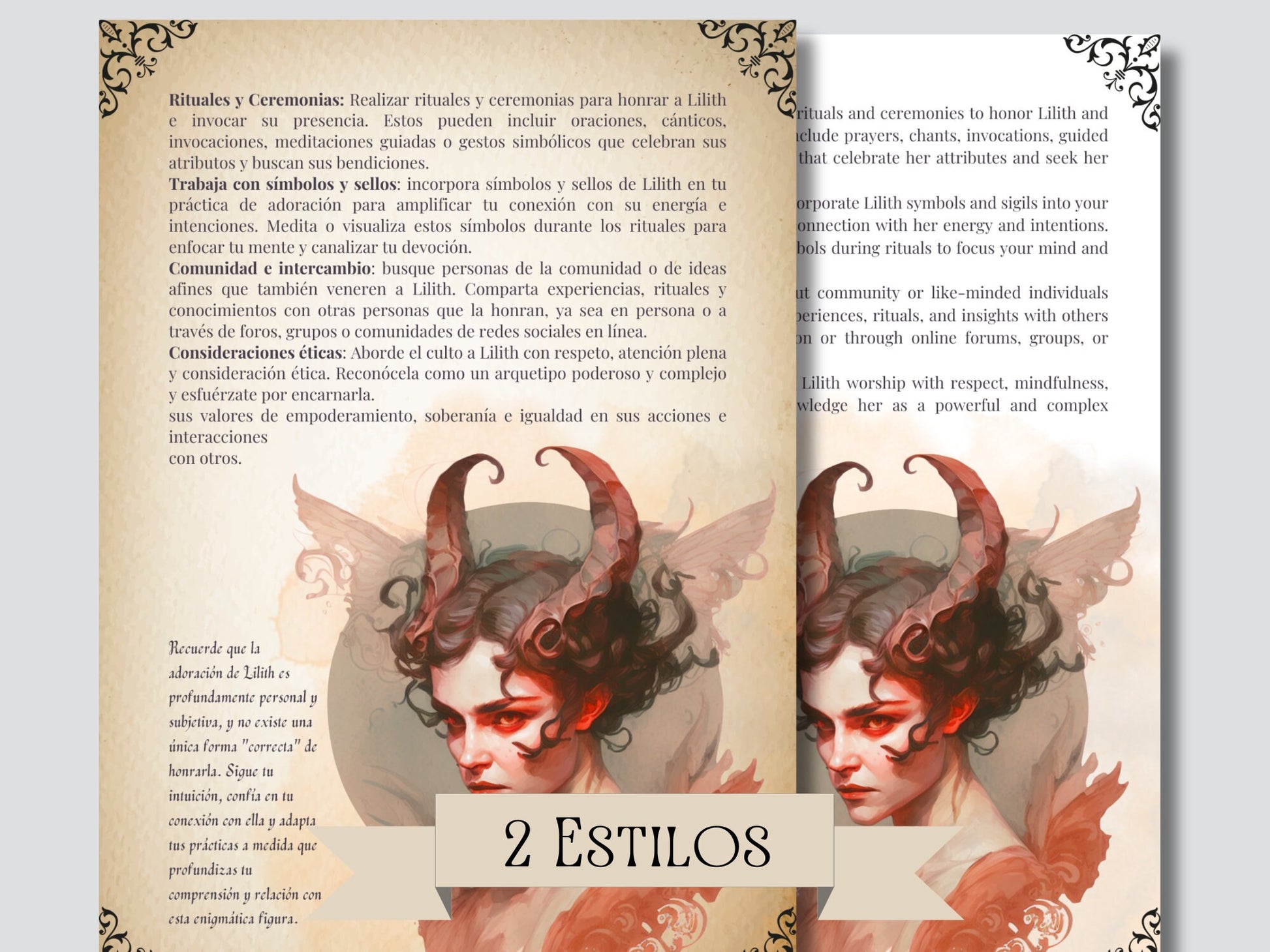 Lilith Grimorio. EN ESPAÑOL. Una guía para trabajar con la diosa oscura Lilith. 16 hermosas páginas de Grimorio imprimibles.