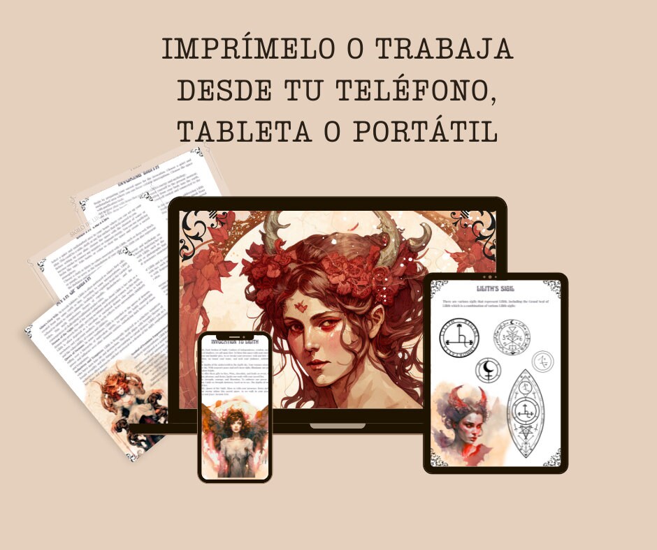 Lilith Grimorio. EN ESPAÑOL. Una guía para trabajar con la diosa oscura Lilith. 16 hermosas páginas de Grimorio imprimibles.