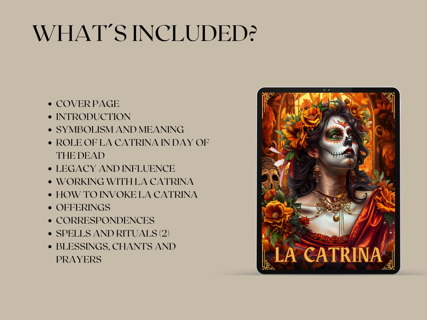 La Catrina. Beautiful pages for your Grimoire or Book Of Shadows. Printable