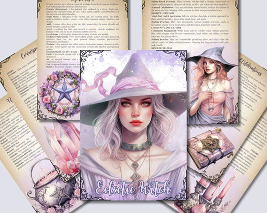 Eclectic Witch. Beautiful pages for your Grimoire or Book Of Shadows. Printable.