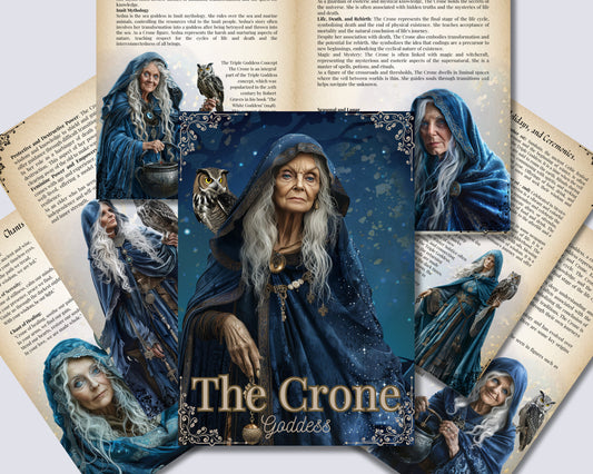 THE CRONE GODDESS. Beautiful pages for your Grimoire or Book Of Shadows. Printable.