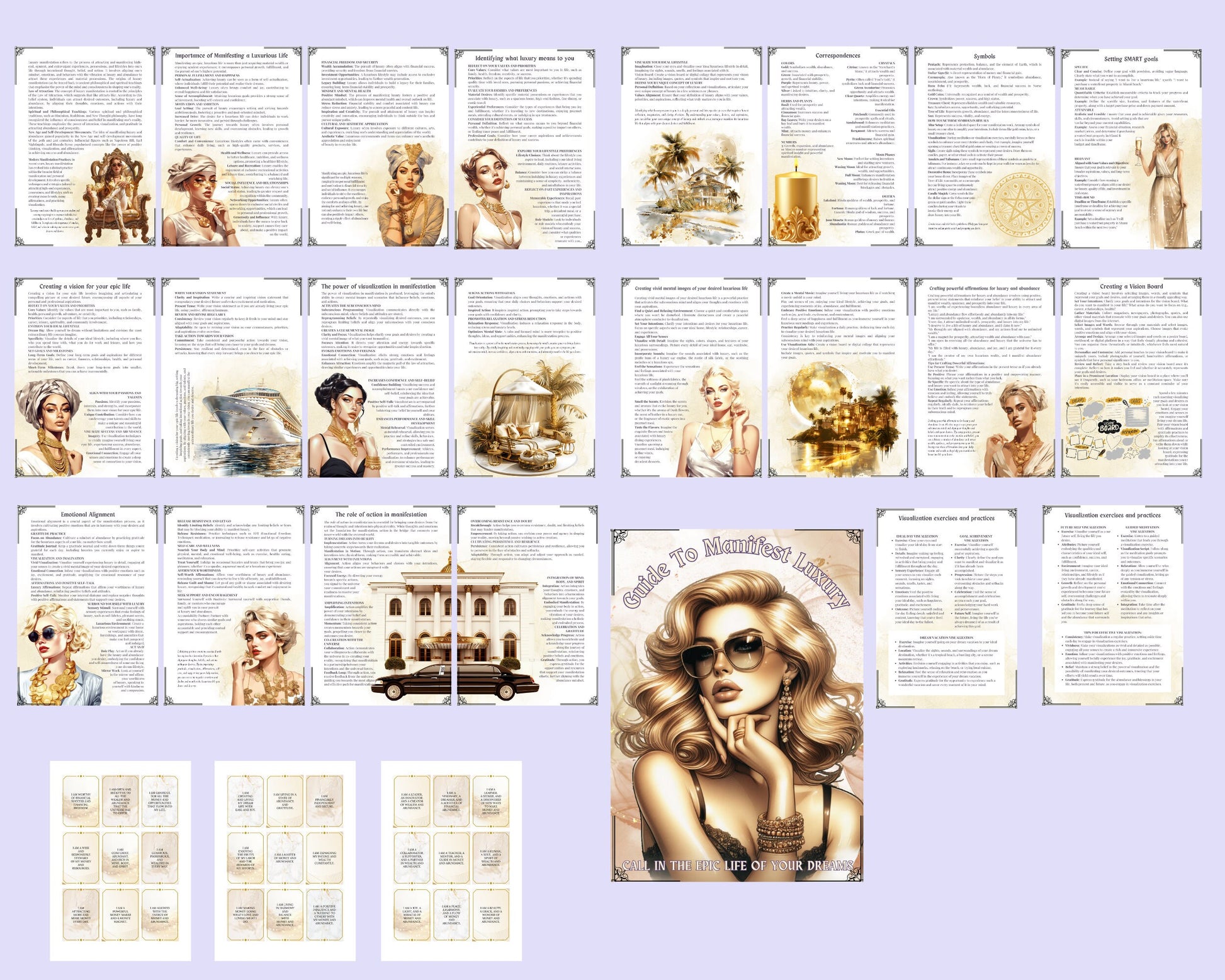 Guide To MANIFEST LUXURY. Call In The Epic Life Of Your Dreams. Basic Guide. Printable.