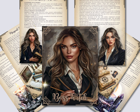 Boss Witch. Beautiful pages for your Grimoire or Book of Shadows. Printable.