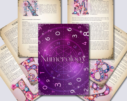 Numerology. Beginners guide. Beautiful pages for your Grimoire or Book Of Shadows. Printable
