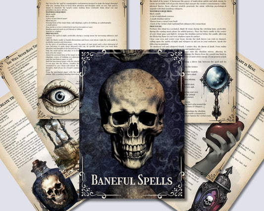Baneful Magic Spells Collection. 17 Potent Curses & Hexes. Printable.