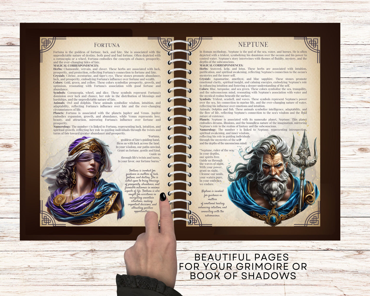 Roman GODS AND GODDESSES. Beautiful pages for your Grimoire or Book Of Shadows. Printable.