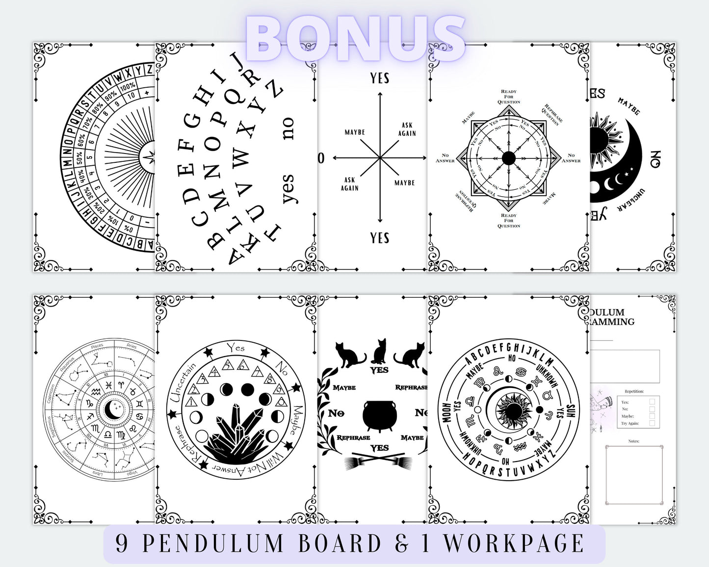 Pendulum. Pendulum chart. Pendulum programming. Grimoire pages