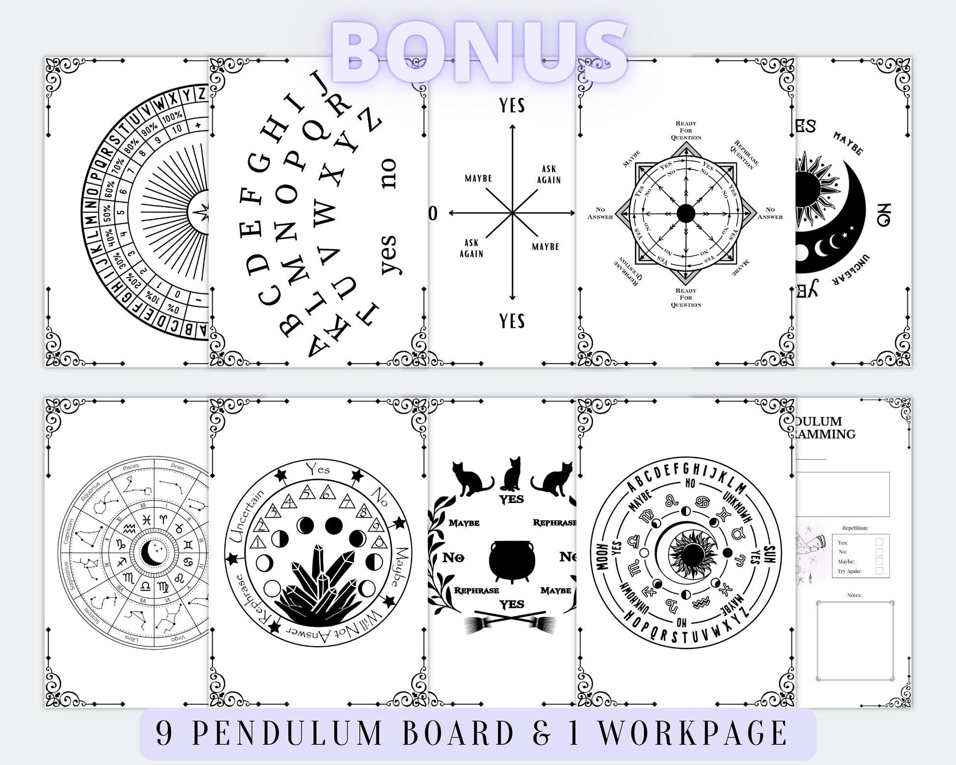 Pendulum. Pendulum chart. Pendulum programming. Grimoire pages