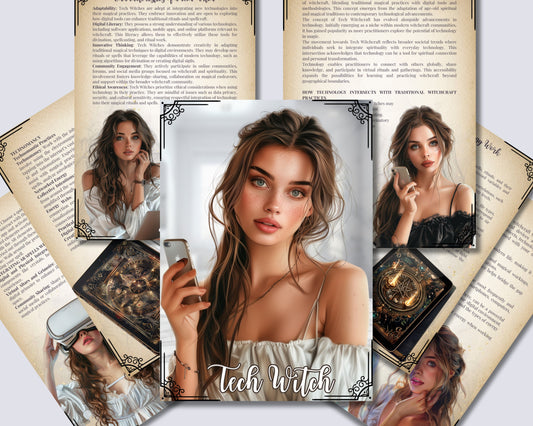 TECH WITCH. Basic Guide. Beautiful pages for your Grimoire or Book Of Shadows. Printable.