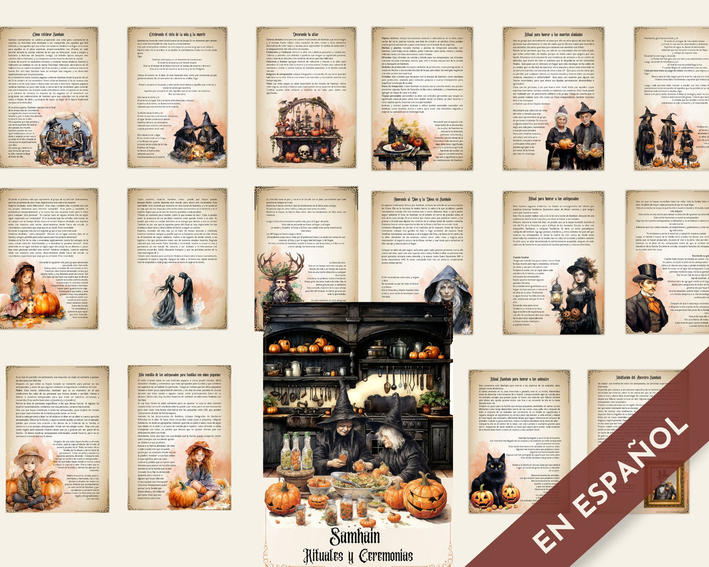 Rituales y ceremonias de Samhain. Páginas imprimibles para tu Grimorio o Libro de las Sombras.