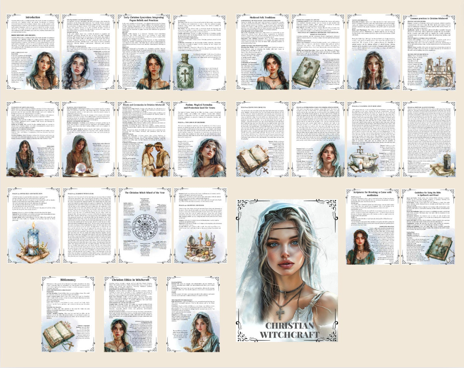 Christian Witchcraft. Basic Guide. Beautiful pages for your Grimoire or Book Of Shadows. Printable