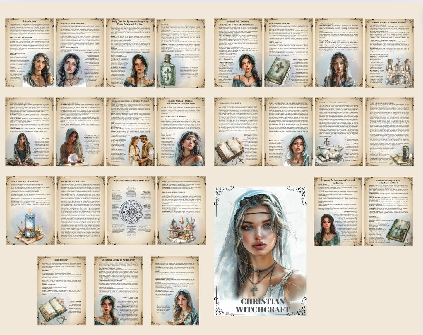 Christian Witchcraft. Basic Guide. Beautiful pages for your Grimoire or Book Of Shadows. Printable
