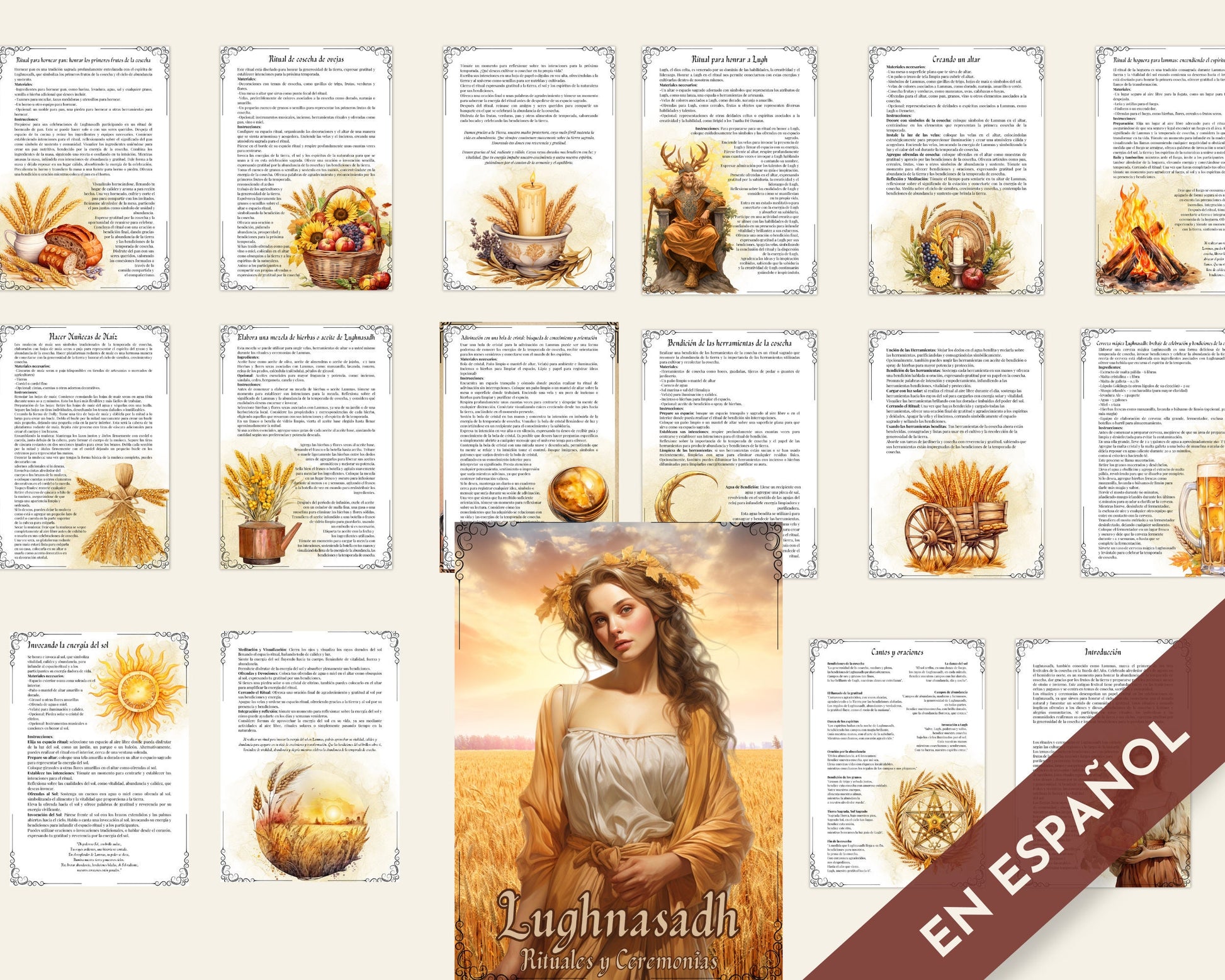 Lughnasadh. Lammas. Rituales y Ceremonias. Páginas imprimibles para tu Libro de las Sombras o Grimorio.