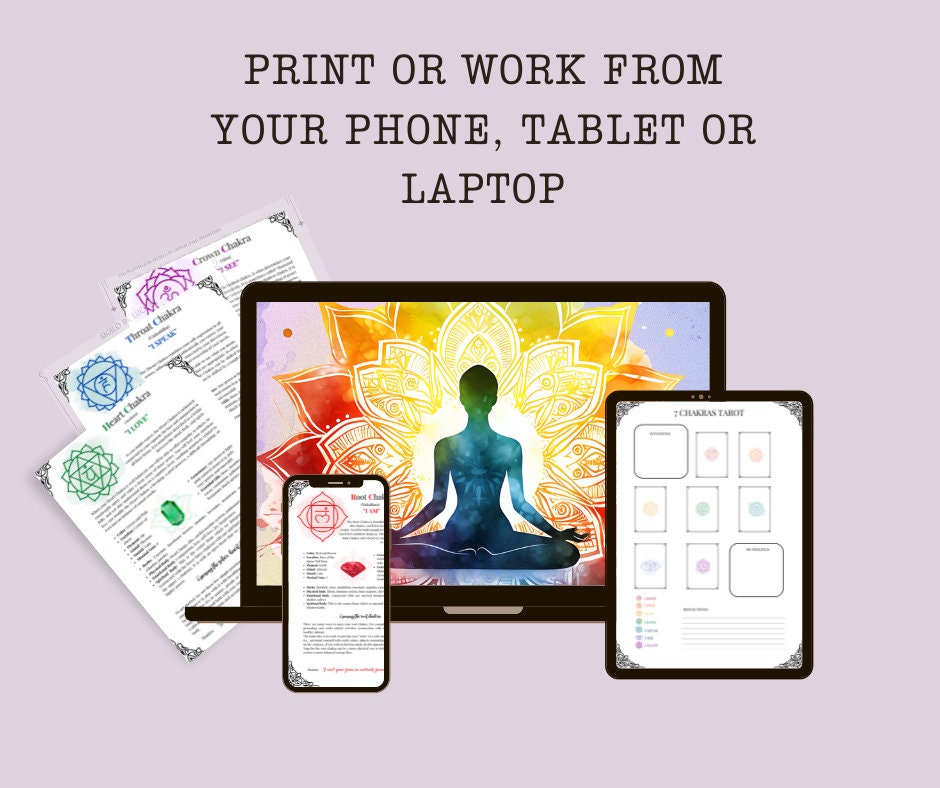 CHAKRAS. BEGINNERS GUIDE. Beautiful pages for your Grimoire or Book Of Shadows. Printable.