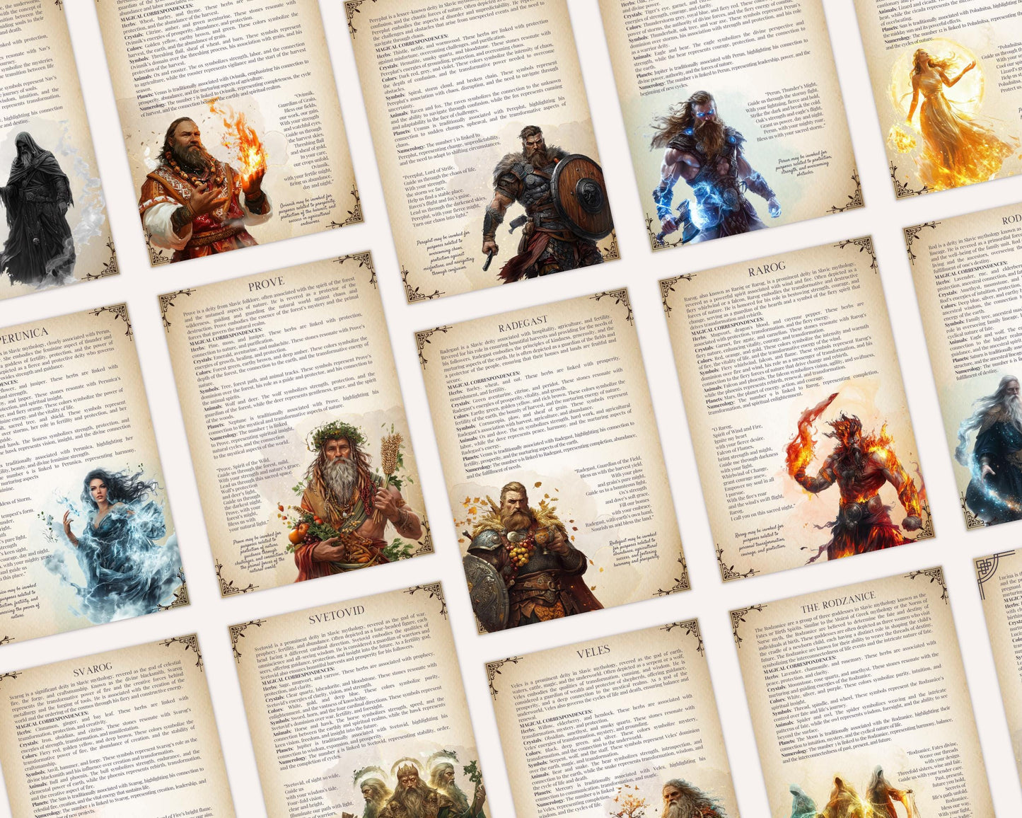 SLAVIC. Gods and Goddesses. Beautiful pages for your grimoire or Book Of Shadows. Printable
