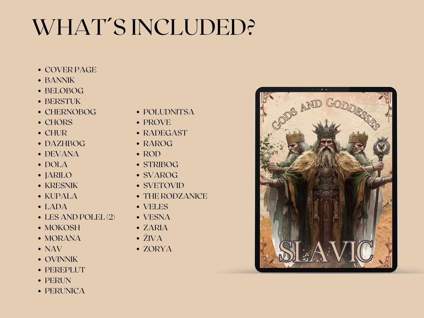 SLAVIC. Gods and Goddesses. Beautiful pages for your grimoire or Book Of Shadows. Printable