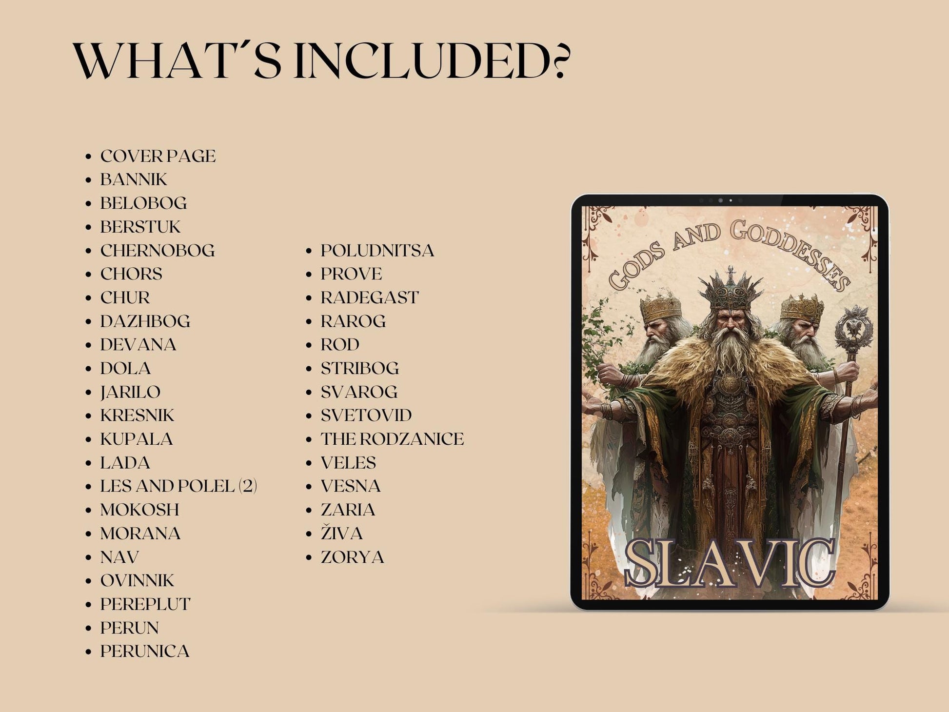 SLAVIC. Gods and Goddesses. Beautiful pages for your grimoire or Book Of Shadows. Printable