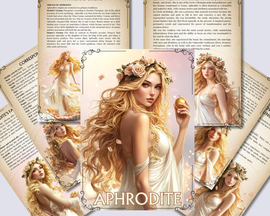 Aphrodite. Beautiful pages for your Book Of Shadows. Instant download