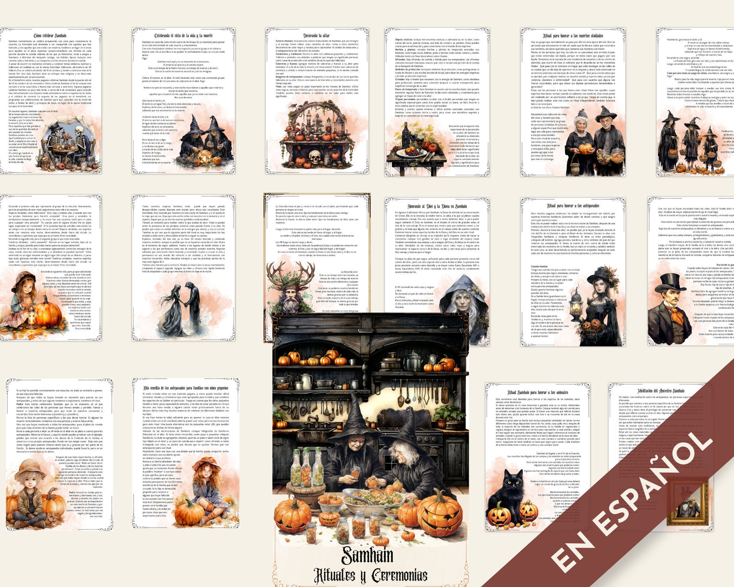 Rituales y ceremonias de Samhain. Páginas imprimibles para tu Grimorio o Libro de las Sombras.