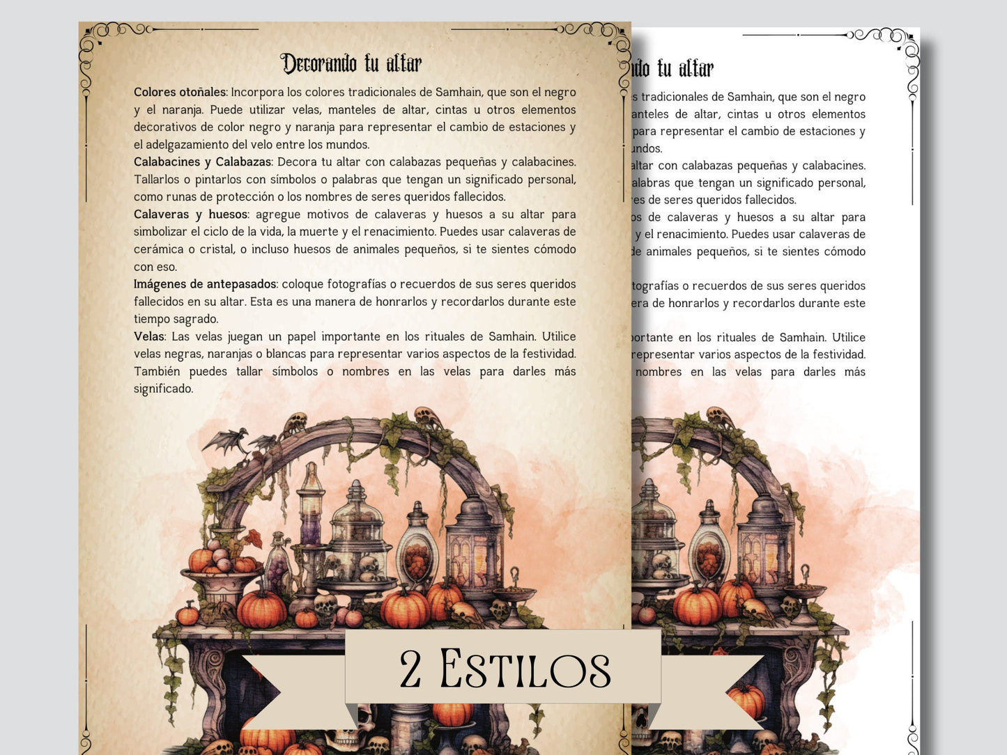 Rituales y ceremonias de Samhain. Páginas imprimibles para tu Grimorio o Libro de las Sombras.