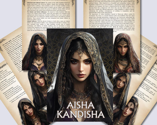 Aisha Kandisha. Moroccan Djinn. Beautiful pages for your Grimoire or Book Of Shadows. Printable.