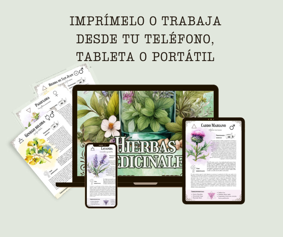 ESPAÑOL. La colección definitiva de hierbas medicinales: Grimorio imprimible, Libro de las sombras imprimible