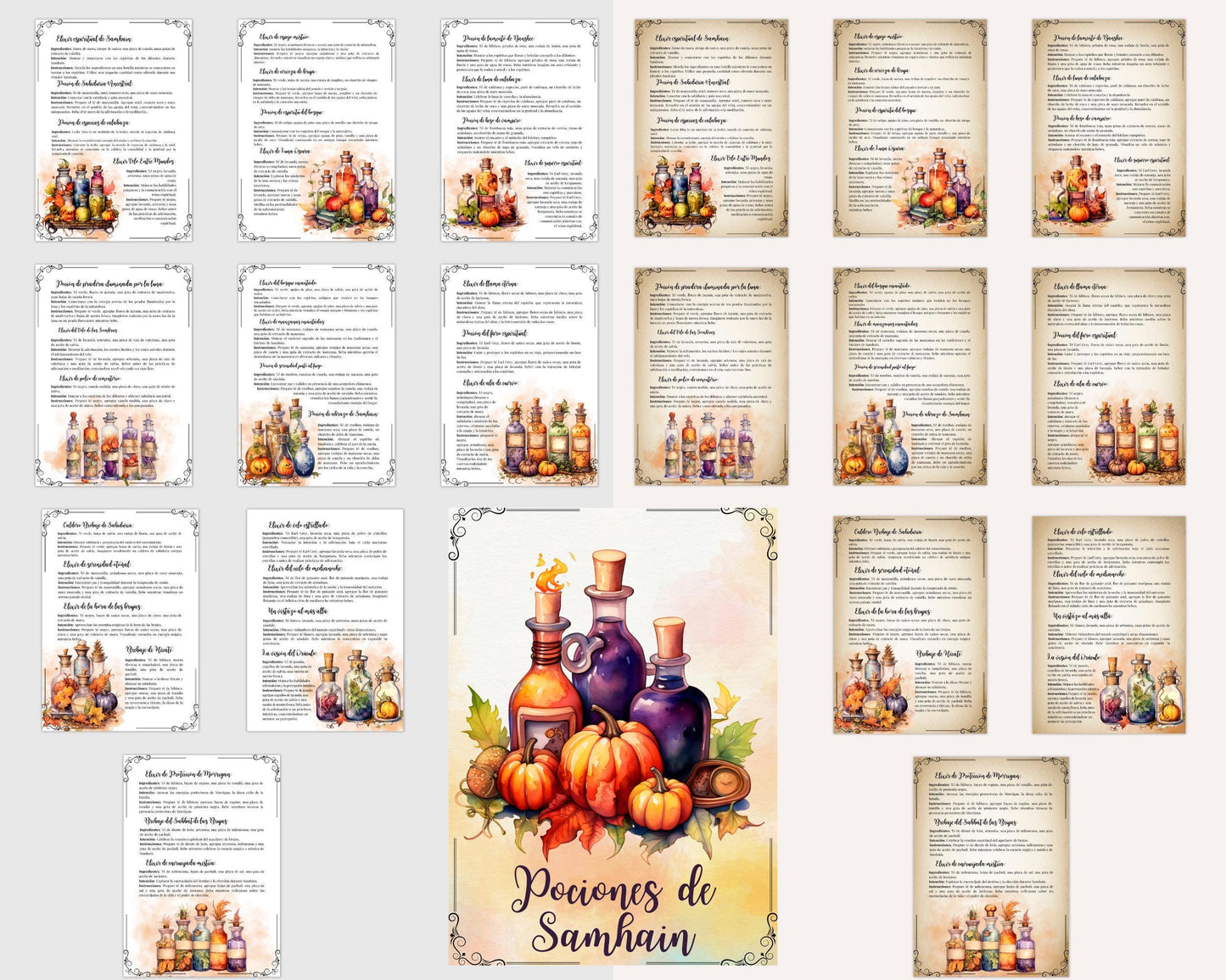 Samhain Easy Potions. Basics. Printable.