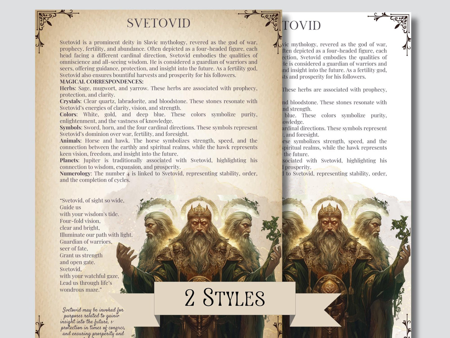 SLAVIC. Gods and Goddesses. Beautiful pages for your grimoire or Book Of Shadows. Printable