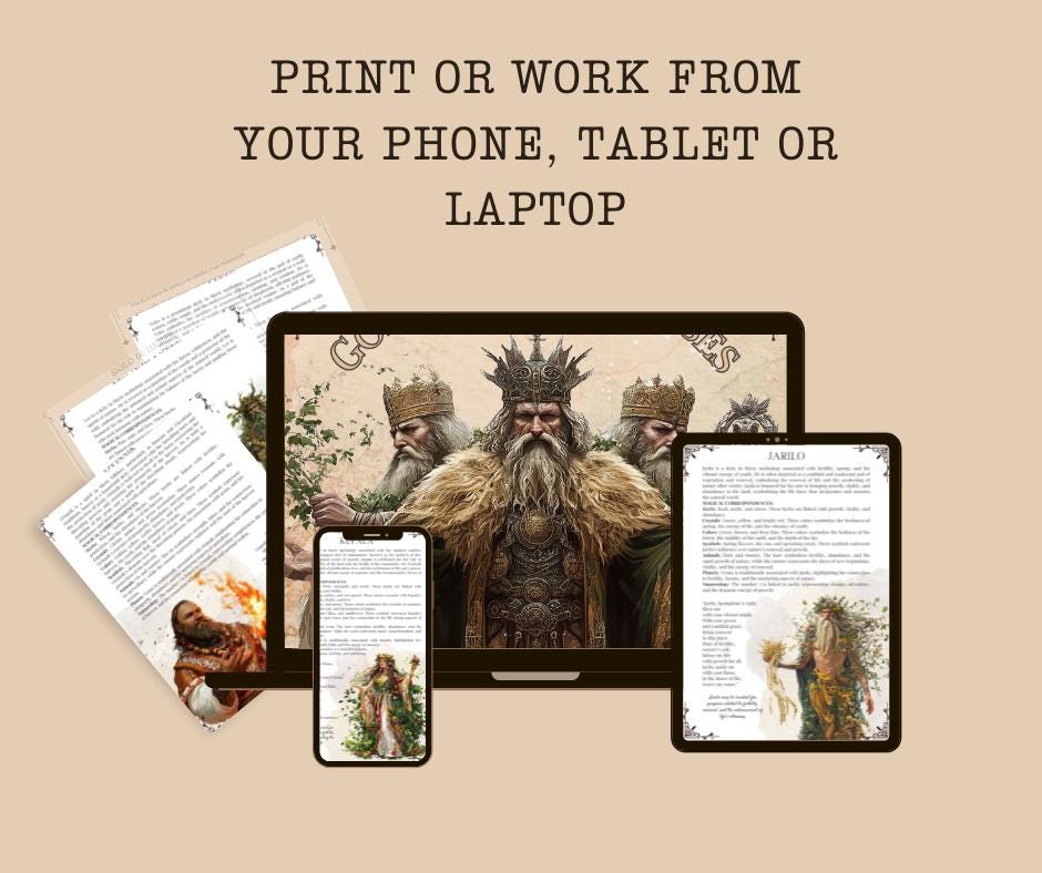 SLAVIC. Gods and Goddesses. Beautiful pages for your grimoire or Book Of Shadows. Printable