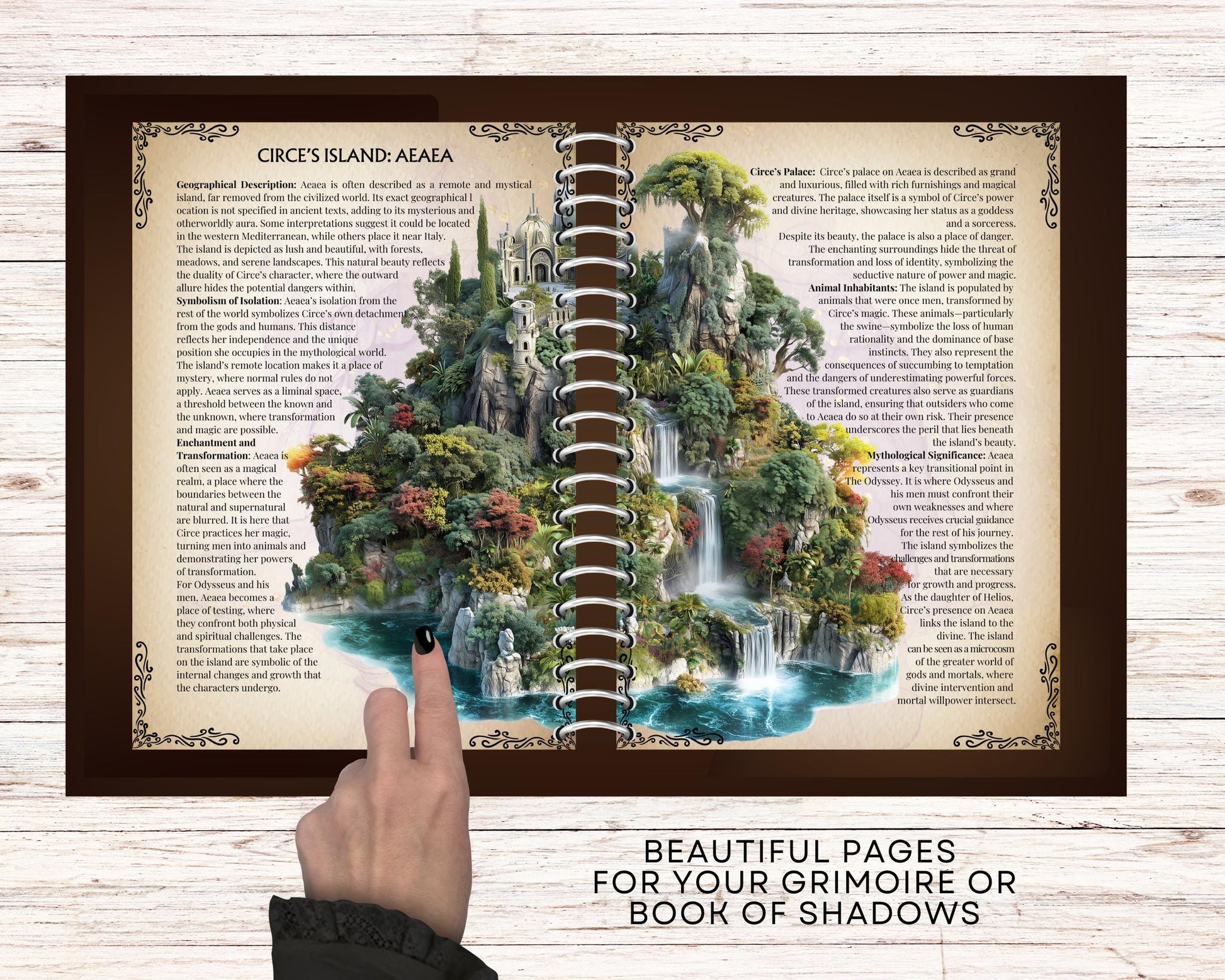 Circe. Greek goddess of sorcery. Beautiful pages for your Grimoire or Book Of Shadows. Printable.