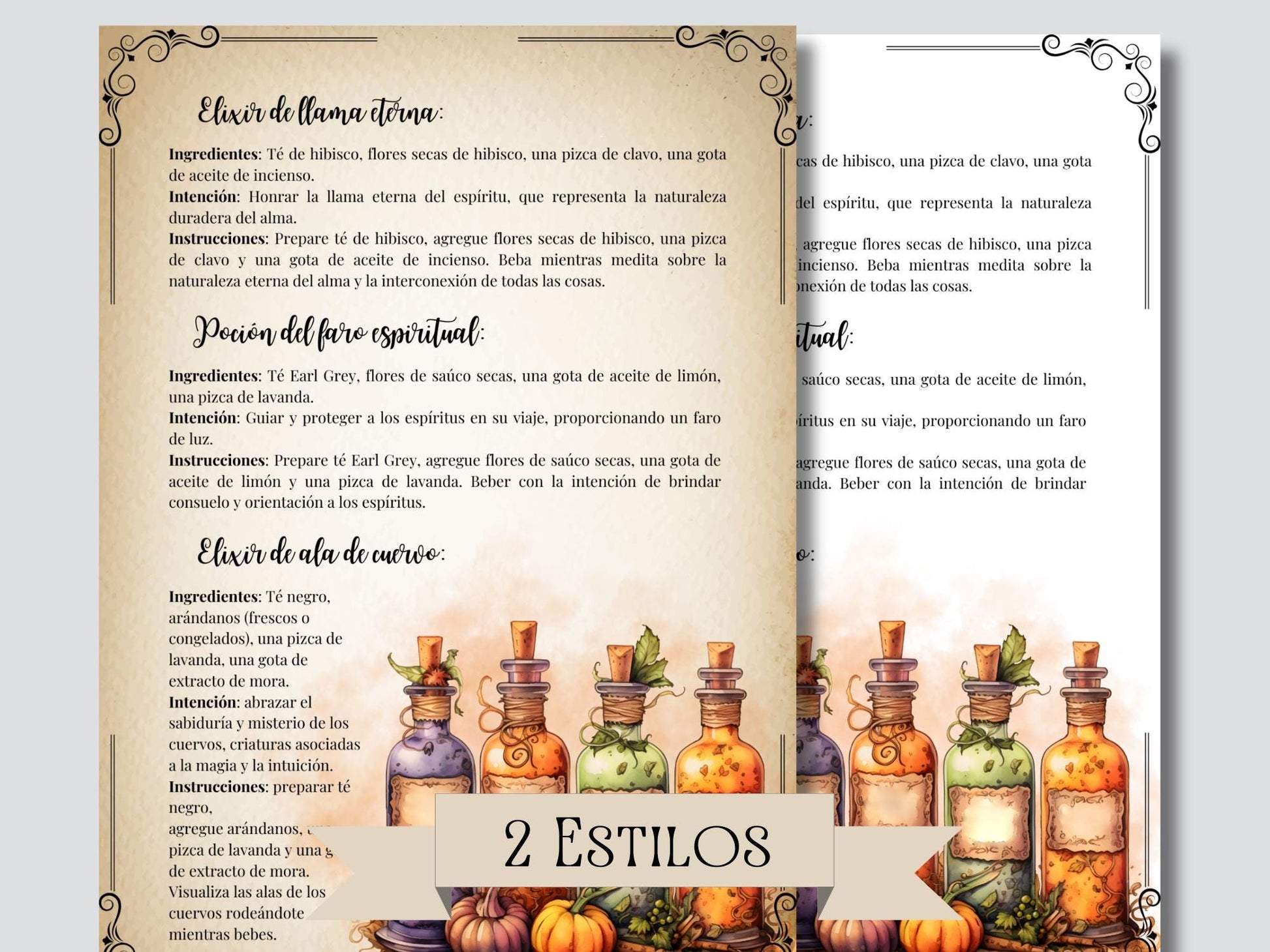 Samhain Easy Potions. Basics. Printable.