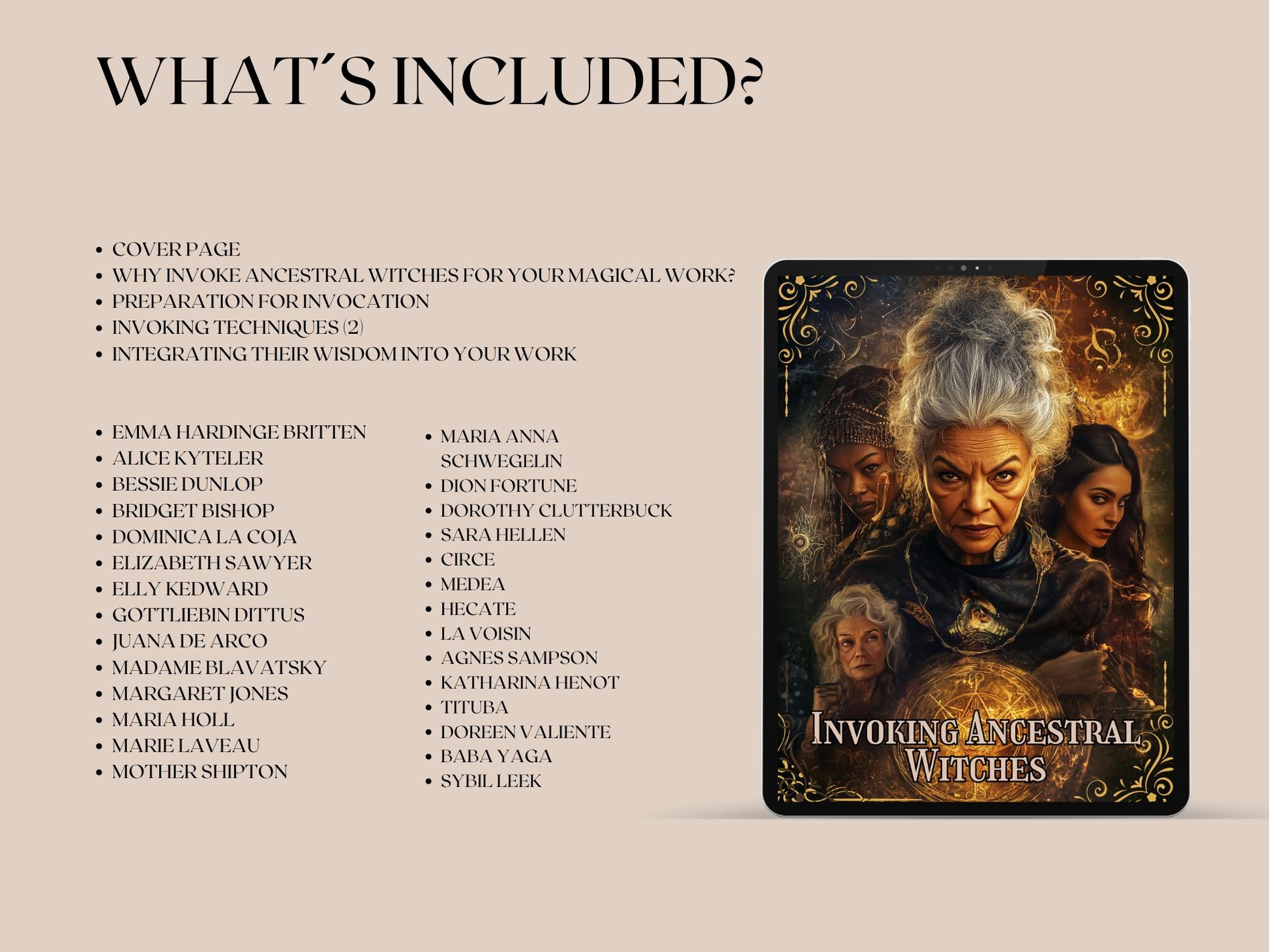 Invoking Ancestral Witches: Channeling the Power of Historical Sorceresses for Your Magical Work. Grimoire Cheat Sheets Pages. Printable.