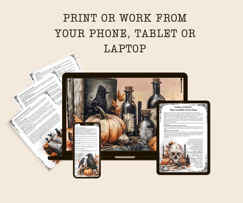 How to Use Dark Magic During Samhain. Beginner's Guide. 32 Beautiful pages for your Grimoire.