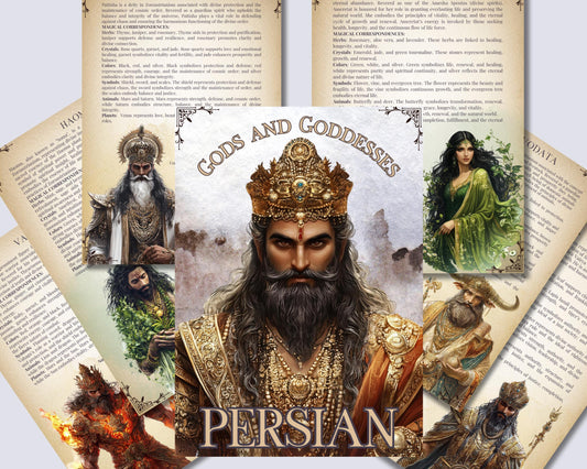 PERSIAN. Gods and Goddesses. 46 Beautiful pages for your grimoire or Book Of Shadows. Printable