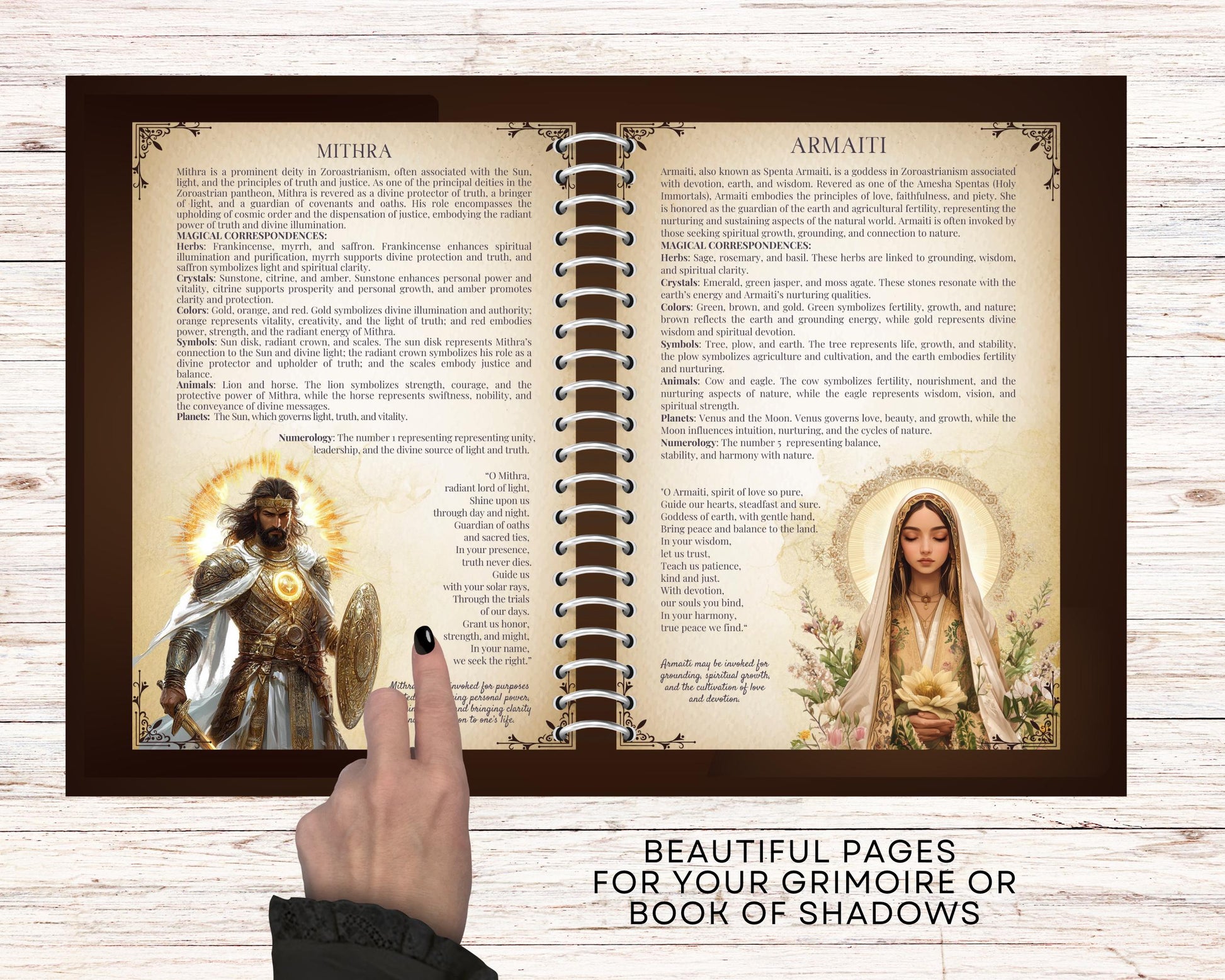 PERSIAN. Gods and Goddesses. 46 Beautiful pages for your grimoire or Book Of Shadows. Printable