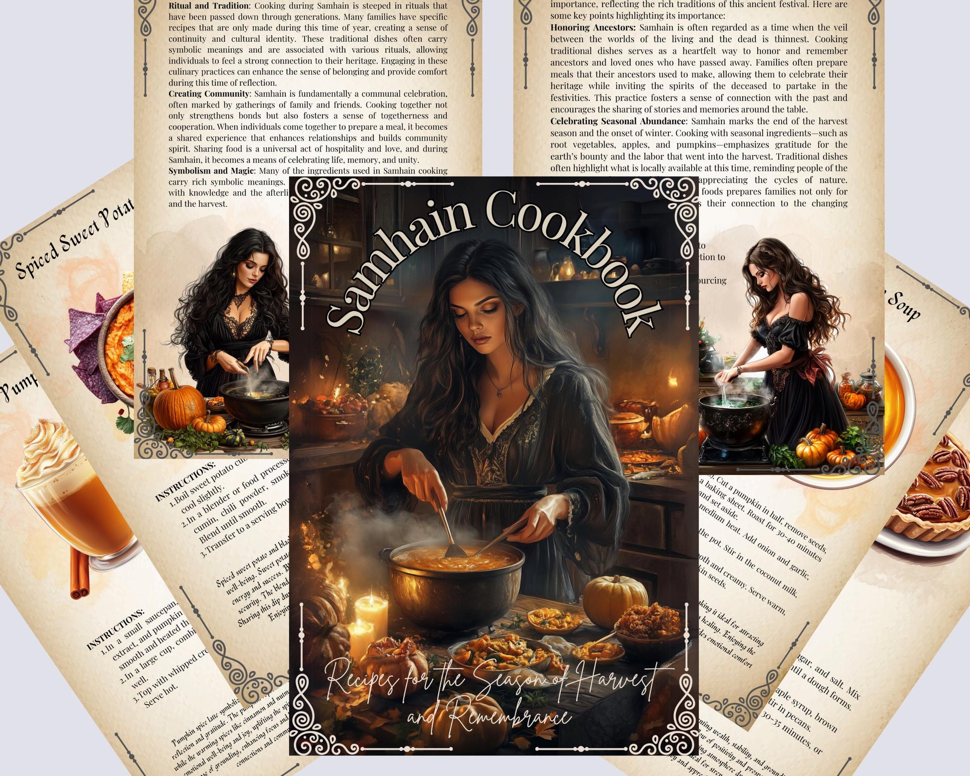 Samhain Cookbook Basic Guide. 25 Recipes for the Season of Harvest and Remembrance. Printable