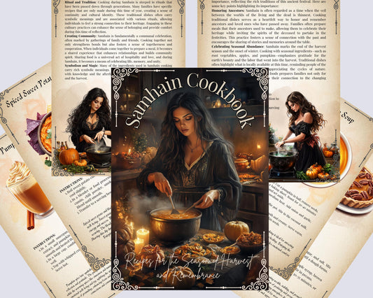 Samhain Cookbook Basic Guide. 25 Recipes for the Season of Harvest and Remembrance. Printable