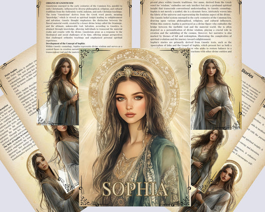 Sophia. The Gnostic Goddess. Beautiful pages for your Grimoire or Book Of Shadows. Printable.