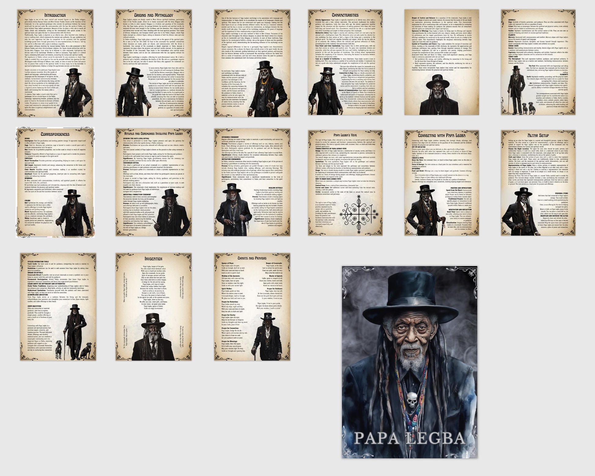 Papa Legba. Beautiful pages for your Grimoire or Book Of Shadows. Printable.