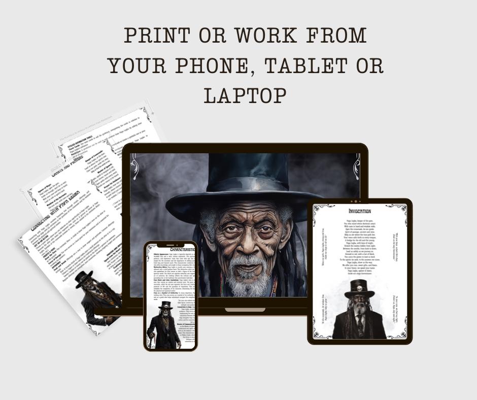 Papa Legba. Beautiful pages for your Grimoire or Book Of Shadows. Printable.