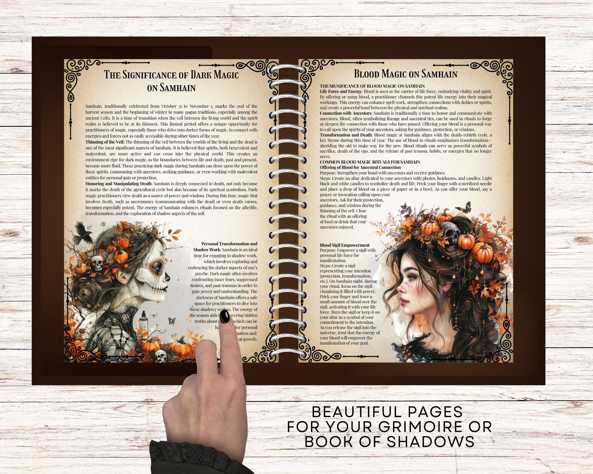How to Use Dark Magic During Samhain. Beginner's Guide. 32 Beautiful pages for your Grimoire.