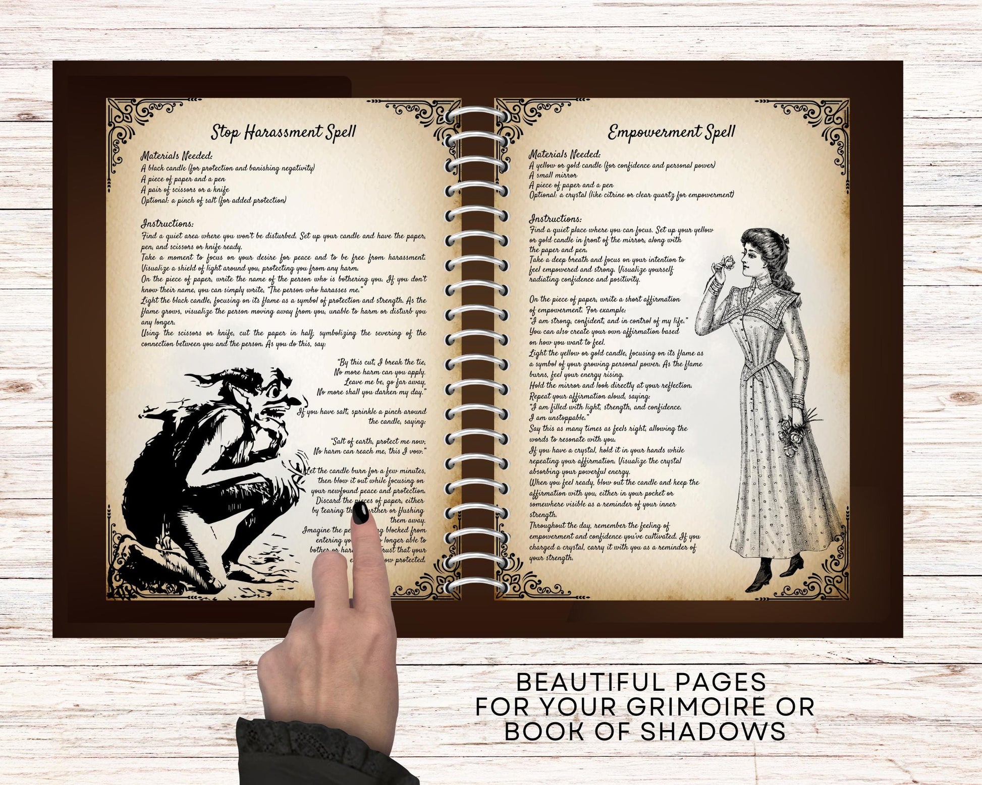OLD WITCH SPELLS Bundle, 68 Printable Spells, 70 Pages of Beautiful Old Witchcraf Magick for your Grimoire, Book of Shadows or Spellbook