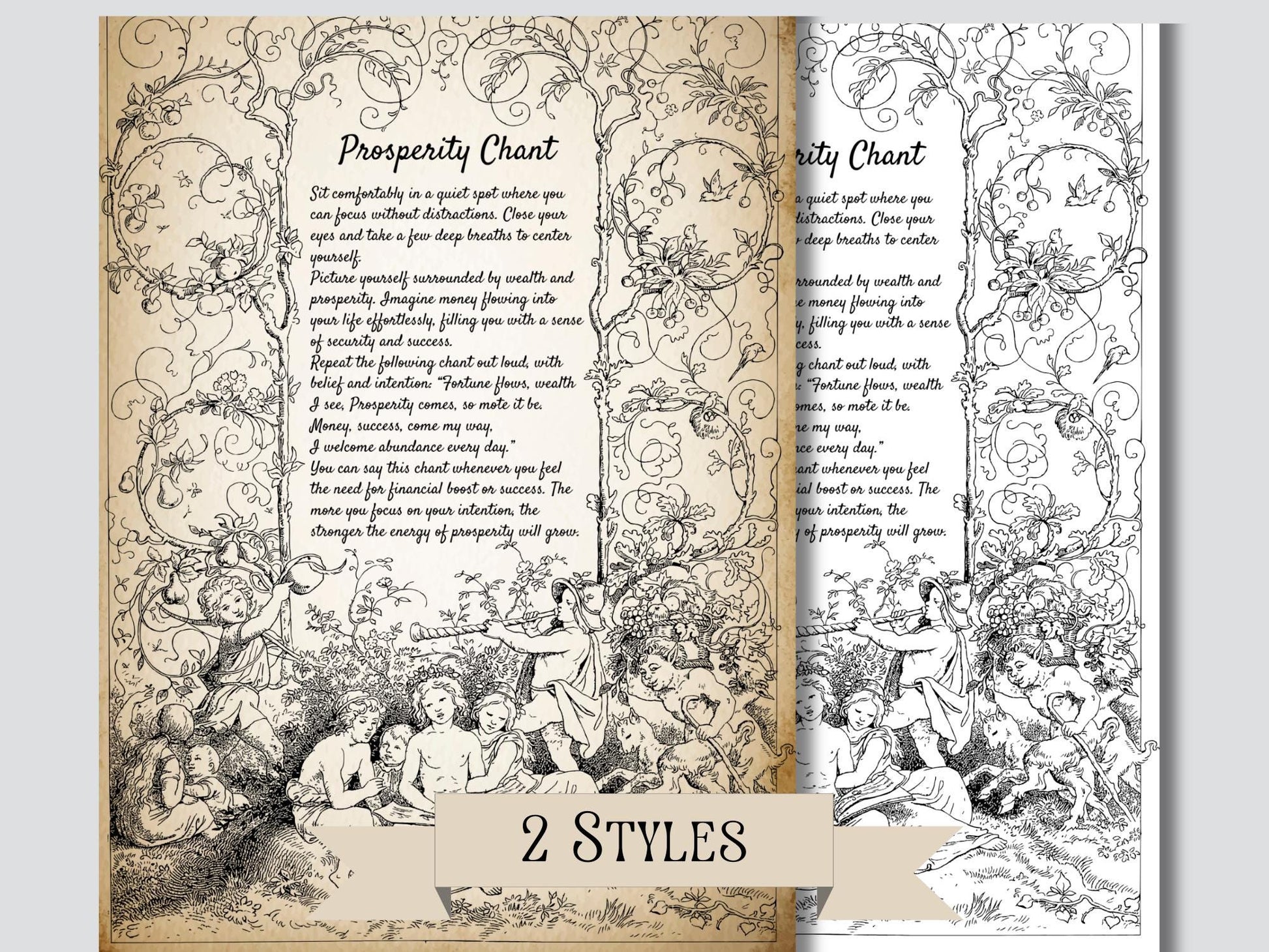 OLD WITCH SPELLS Bundle, 68 Printable Spells, 70 Pages of Beautiful Old Witchcraf Magick for your Grimoire, Book of Shadows or Spellbook