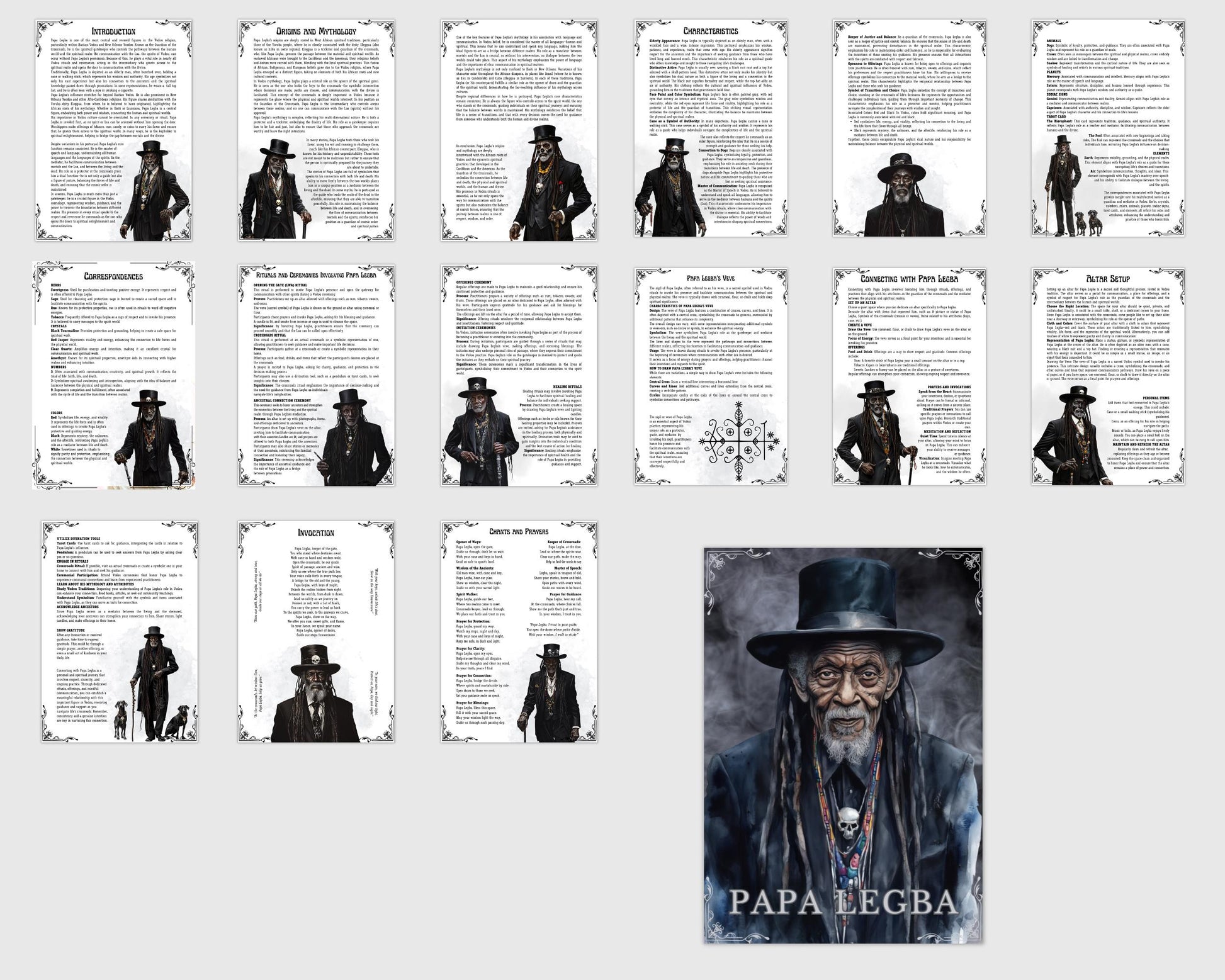 Papa Legba. Beautiful pages for your Grimoire or Book Of Shadows. Printable.